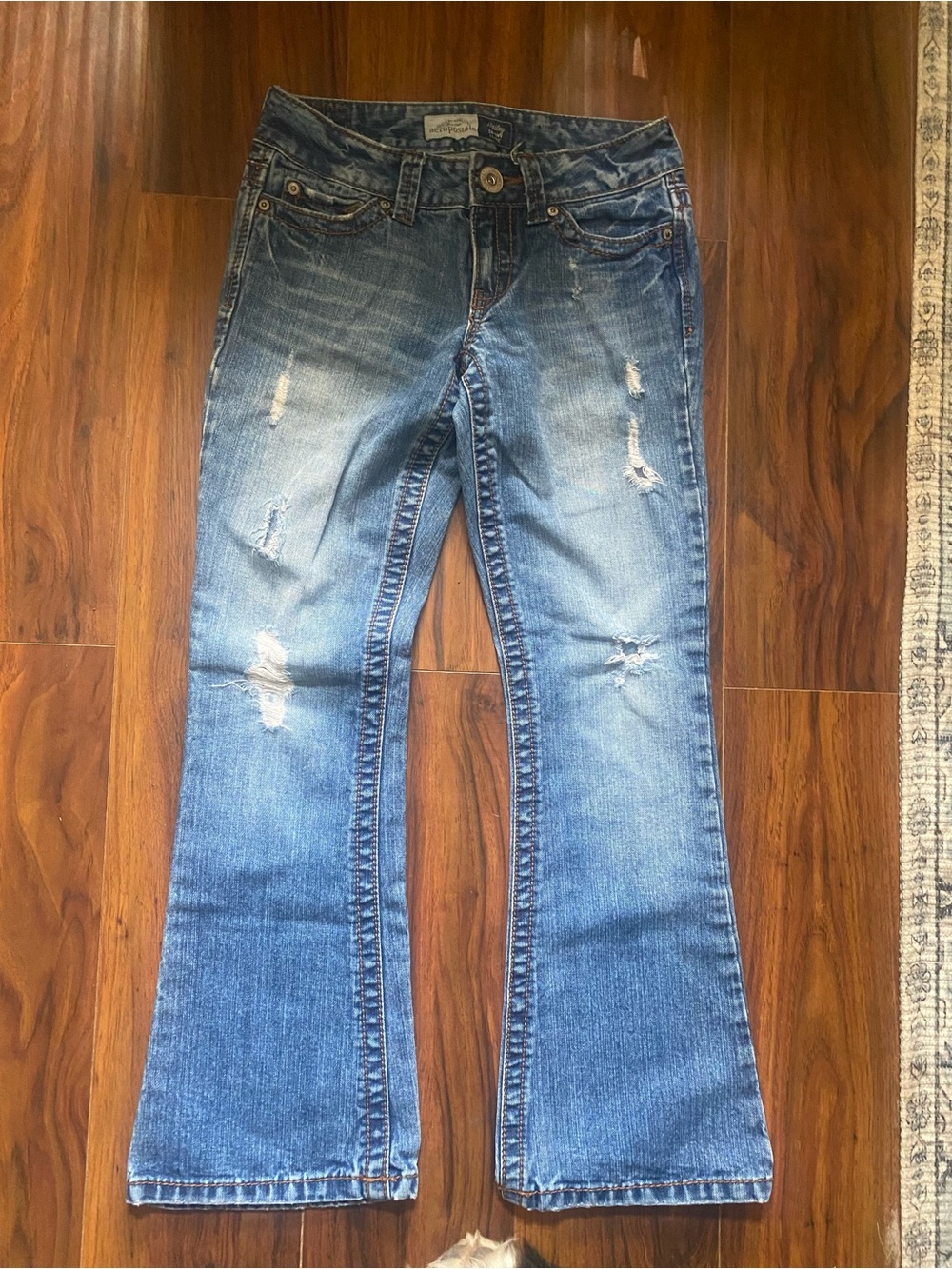 Women’s Aeropostale Distressed Flare Jeans 00 Short